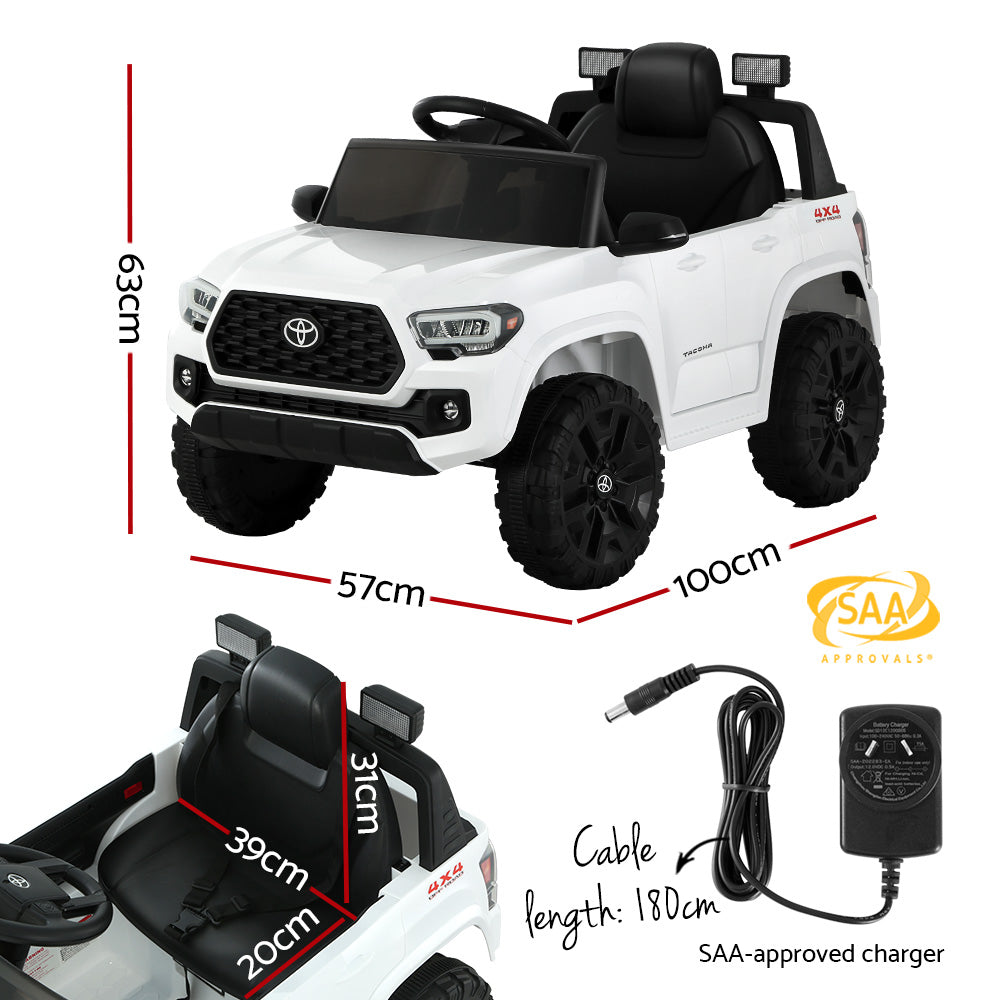 Kids Electric Ride On Car Toyota Tacoma Off Road Jeep Toy Cars Remote 12V White